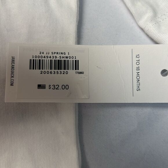 Janie and Jack 100049439  Girl White Floral Love Tee  NWT size 12-18 months - Picture 7 of 9